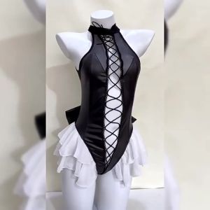 CP29 Cosplay Jumsuite thỏ dây đan ren bèo tôn dáng hở lưng quyến rũ gợi cảm CP29