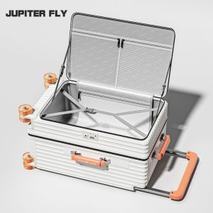 JUPITER FLY Luggage Side opening suitcase Wide tie rod aluminum frame Scalable luggage 20 inch