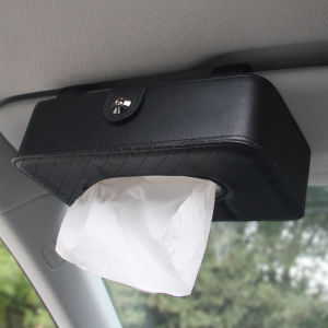 Ready Stock Black leather car tissue box holder auto accessories sun visor tissue holder paper box for Proton X70 Perodua bezza viva axia ALZA KELISA MYVI for Toyota camry corolla Avanza Coolant Altis Vios Hilux Wish Alphard