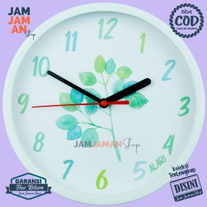 Jam Dinding Analog Hiasan Kamar Bunga Flower BestSeller Alari AL6464 Unik Blue Keren
