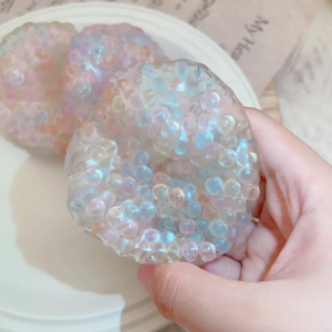 ZEEMIN Colorful Squishy Pop Beads Stress Ball - Super Soft Sensory Fidget Toy for Adults Kids Anxiety Relief Gifts