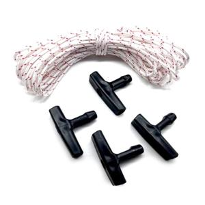 1Meters 4mm Recoil Starter Rope Pull Cord Lawn Mower Pull Cord with 4 Pack Recoil Starter Handle for Chainsaw Lawn