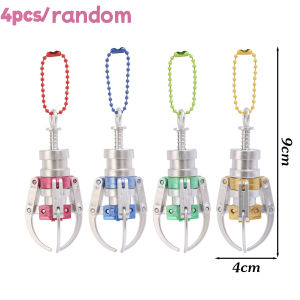 4PCS Kawaii Doll Machine Grab-clip keychain Mini Simulated Grasping Clamp Claw Alloy Key Rings Bag Pendant Car Keyring Accessories Funny Gifts