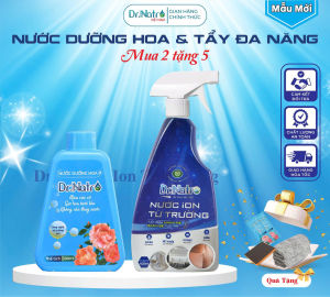 Combo chai tẩy đa năng dr natro 500ml và nước dưỡng hoa ion từ trường 300ml (tặng 2 khăn lau + 2 miếng nhám +1 bao tay + 1 gói dưỡng hoa })