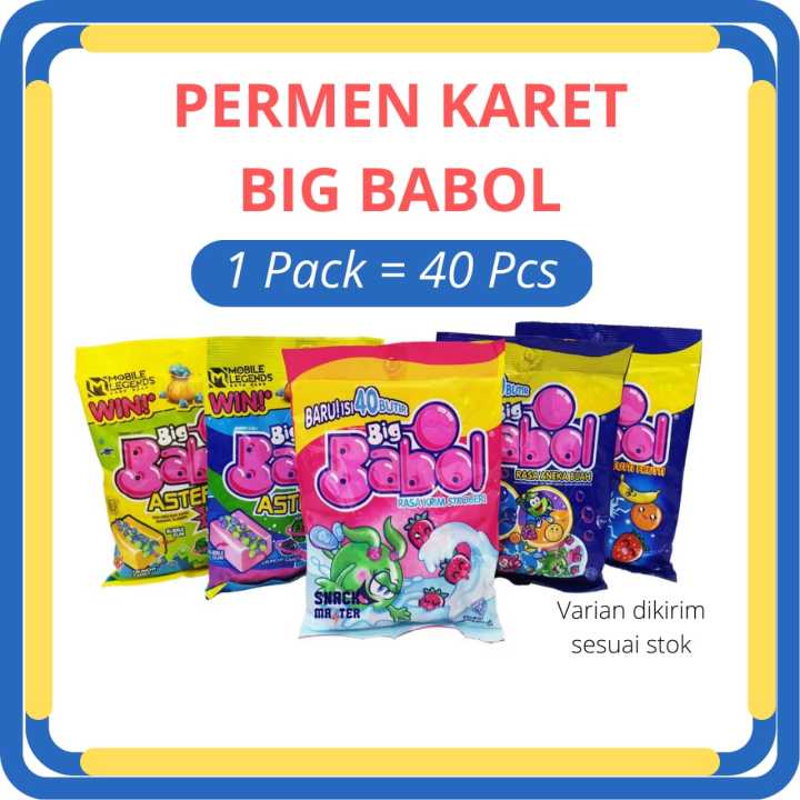 Big Babol Permen Karet 1 Pack 40 Butir Kenyal Manis Murah