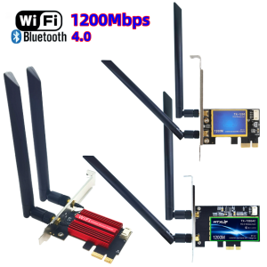 FlyEnjoy 1200Mbps PCI-E WIFI Wireless Network Card Desktop Dual Band antenna 8DB 2.4G 5G PCI e PCIe  2 in 1 WIFI Bluetooth Adapter 7260AC