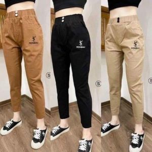 Quần baggy  Quần đũi nữ dài thêu chữ chất đũi xước siêu sang chảnh mã 070