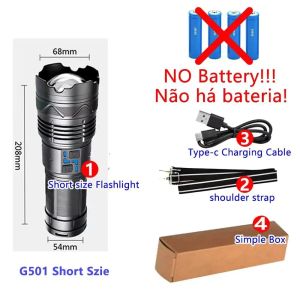 99000000LM Super Bright LED Flashlight 100W GT60 Long Range Powerful Torch Type-c Rechargeable Outdoor Flashlight Power Display