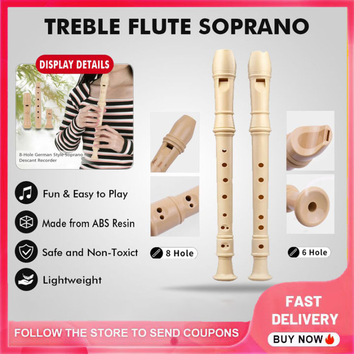 8 Holes C Key Flute Cream Flute German Style Recorder Chinese Dizi ...