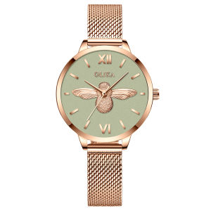 【COD】 Bee Rose-gold Quartz Watch Lady Trendy Waterproof INS Simple Stylish Woman Wristwatches Bracelet Japanese Movement Female