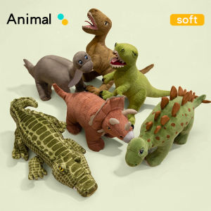 JOJO CASTLE New Jurassic Dinosaur World Plush Toys Stuffed Triceratops Stegosaurus Tyrannosaurus Rex Plush Doll 3 Sizes Lifelike Dinosaur Toys Birthday Gift for Boy Children