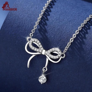 【Free Gift Box】Harside Kalung Mutiara Perak Kalung Mewah Ringan Rantai Tulang Selangka Wanita Hadiah Untuk Pacar