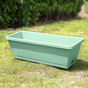 กระถางปลูกต้นไม้ กระถางปลูกผัก กระถางพลาสติก สำหรับปลูกผัก ปลูกต้นไม้ ทรงยาวมีถาดรอง สี่เหลี่ยม