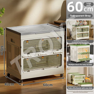 Trove Large Flip Top Storage box With Lid Folding Storage Cabinet Organizer Toy Clothes For Home Wardrobe Organisers