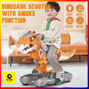 (BIG SIZE) Dinosaur Scooter Kids Ride On Dinosaur Electric with Sounds Light and Smoke Function Ride on Car Toddler
