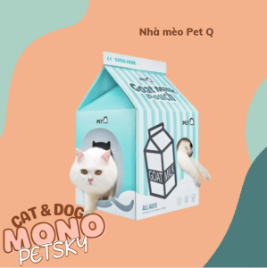 Nhà cho mèo PetQ - Nhà mèo bìa carton có bàn cào móng