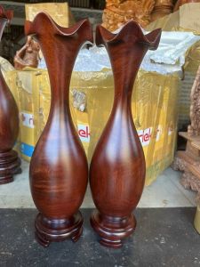 Lục bình tài lộc phong thuỷ - Cặp Lục bình trơn gỗ lim nguyên khối siêu đẹp cao 40cm - 50cm - 60cm