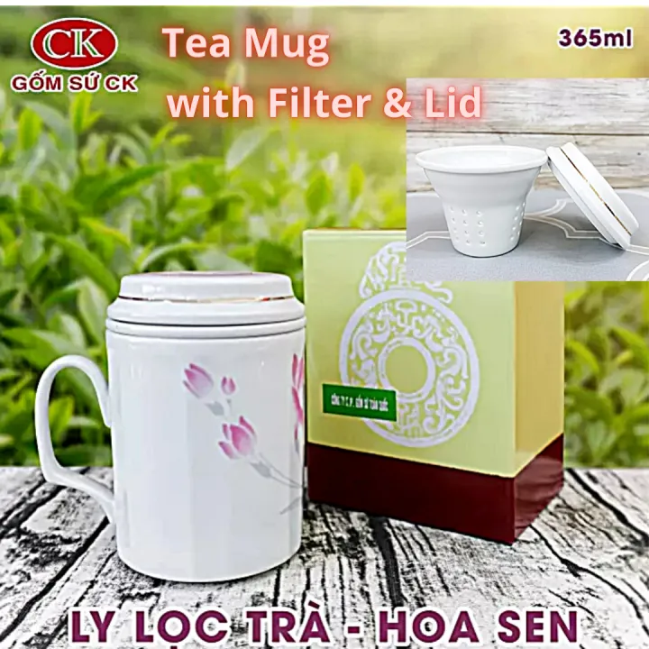 Ck Tea CK Porcelain, Mug, Personal Tea Mug with Filter and Lid (Halal ...