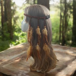 [Ready Stock SG] Hippie Double Side Caramel Brown Feather Headband | Boho Headband | Hair Accessory