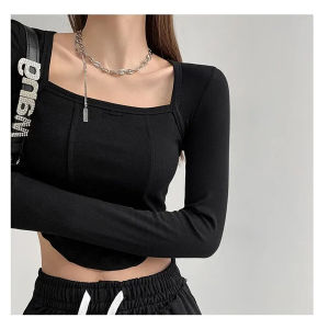 (COD) LMJ FASHION - Tuberose Long Sleeve Crop Top - #2274