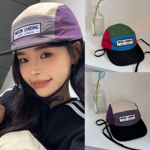 MUQZI Vành phẳng Mũ bóng chày phong cách Mỹ Hoài cổ Bông Mũ bóng chày màu tương phản Thường ngày Giải trí Mũ Lưỡi Trai Nam