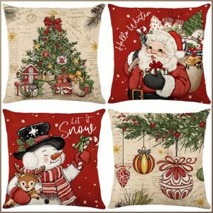 Pillow Quilt Visual Impact Pillow Case Multifunction Holiday Soft and Comfortable Santa Claus