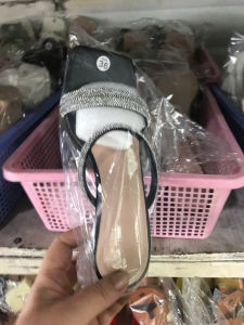 Dép guốc cao nữ quai chéo đính đá xinh - sang