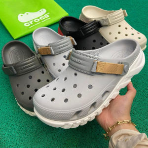 Giày sục crocs chuẩn xịn chống hôi chân nhựa tế bào êm mềm đúc liền khối siêu bền đi mưa lội nước đi biển Crocs duet Max II clog màu ghi nhạt cho cả nam và nữ