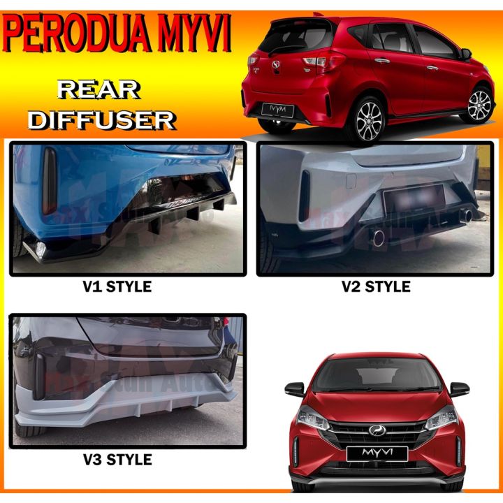 PERODUA MYVI FACELIFT 2021-2022 REAR DIFFUSER (TAKERO V1,V2,V3) REAR ...