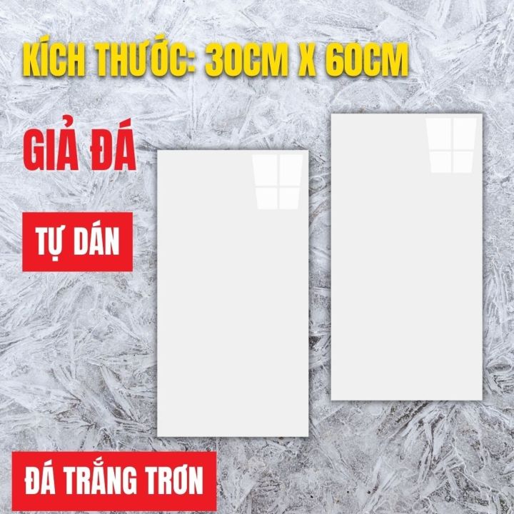 Pvc Dán Xốp PVC dán tường mẫu trắng trơn 30x60cm, sẵn keo, có tráng nhôm cách ...