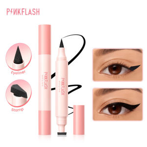 DazHom 【Local Stock】PINKFLASH Double Head Smooth Liquid Seal Eyeliner Pen Ultra Fine High Pigment Waterproof Long-lasting Non-smudge Eyeliner For Eye Beauty