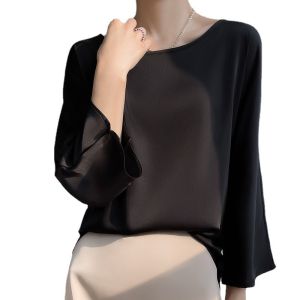 Chic Knit Top for Womens Layering in Spring Autumn and Winter Half turtleneck loose sweater