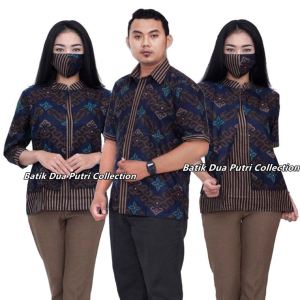 Atasan Batik Wanita Couple Batik Kemeja pria Bahan Katun Prima  Batik Dua Putri Pekalongan = DATOK NAVI