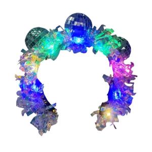 Mirror Disco Balls Hairband for Adult 70s Cosplay Party Novelty Headband Theme Event Celebration Headpiece Party Props