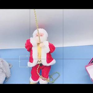 ซานตาคลอสปีนบันไดปีนเสาเชือกม่านลูกปัดของเล่นไฟฟ้าตุ๊กตาของขวัญเด็กของตกแต่งคริสต์มาส