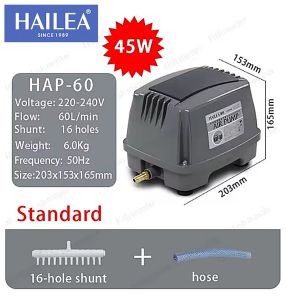 ปั๊มอ๊อกซิเจน HAILEA HAP-60 ปั๊มลมระบบไดอะแฟรม ปั๊มลมตู้ปลาลมแรง มีใบกำกับภาษี ของแท้100% HAP-60