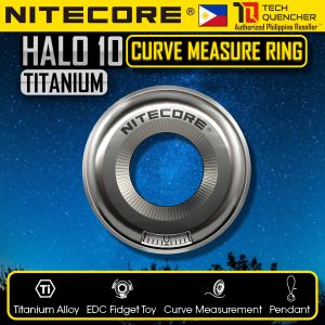 Nitecore Halo 10 Titanium Measure Ring Tool - Curve Slide Ruler - Premium EDC Fidget Toy - Pendant