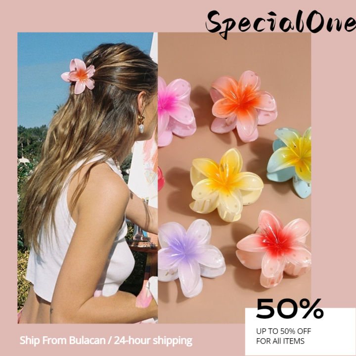 Girl Ponytail Clamp Colorful Flower Hair Clip Beach Hairpin
