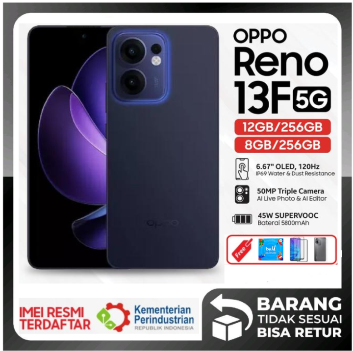 Smartphone OPPO Reno 13F 5G, 6,67" 8+256 Go, Plume Purple (Alto), Double SIM, Neuf