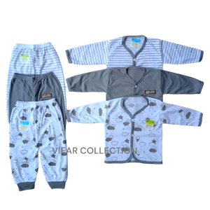 Setelan Baju Bayi Baru Lahir Set Panjang Isi 6 Pcs (3setel) 0-3 bulan Arista Baby Wear