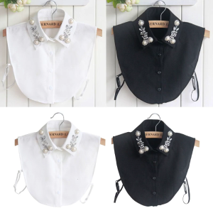 Detachable Collars For Women Rhinestone False Collar Half Shirt For Women Faux Collar Dickey Collar Pearl False Collar