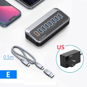 ORICO USB 3.2 Trạm Nối Hub Type C Bộ Chia Bộ Chuyển Đổi Nhiều Cổng Vài Ổ Cắm 3.0 Với Đầu Đọc Thẻ SD OTG Cho Máy Tính Xách Tay PC