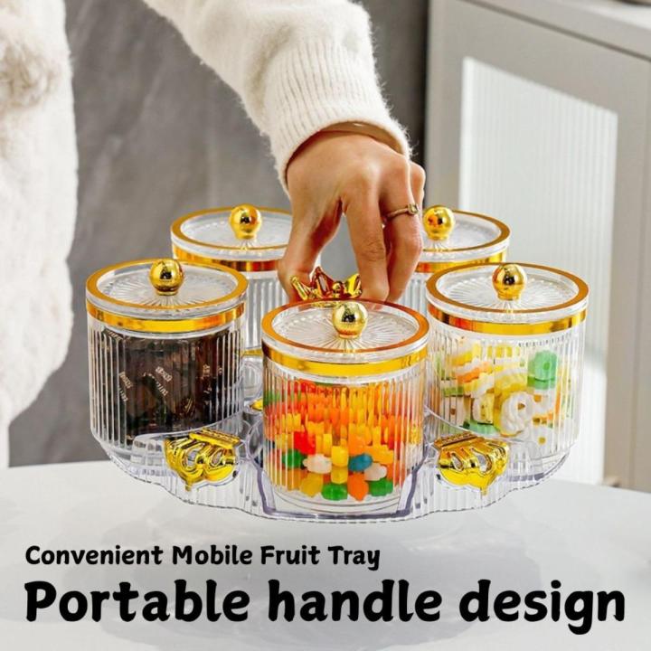 LWILLSM 6-Piece Luxury Kitchen Spice Jar Set 360° Rotating