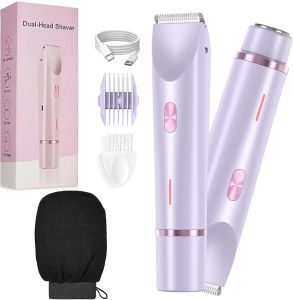 Beauty Bloom 2.0 - Beauty Bloom Electric Razor 2-in-1 Womens Body Shaver for Leg Arm Pubic Area Wet & Dry USB Rechargeable IPX7 Waterproof & Easy Cleaning (Blue)