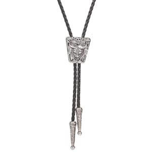 Bện dây giày Bolo Tie với khắc Kim Loại quyến rũ cao bồi Cà Vạt Vòng cổ phong cách đồng quê Bolo Tie cao bồi