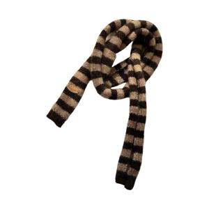 Textured Striped Scarf Comfortable Knit Fabric Neckerchief Stylish Slim Fit Accessory For Casual or Formal Daily