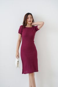 Ami Collection - Dress Kallya Rajut Lengan Pendek / Short Sleeve Dress / Dress Formal Kondangan / Dress Rajut