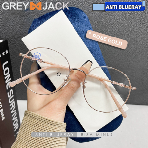 Grey Jack Kacamata Antiradiasi Blueray Model Bulat Ringan Bahan Metal Bisa Minus Antiradiasi Blueray Photocromic Bluecromic 2170