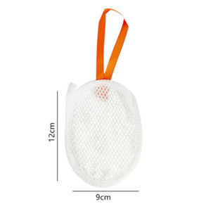 Bubble Net Soap Saver Soft Mesh with Orange Strap for Gentle Lathering