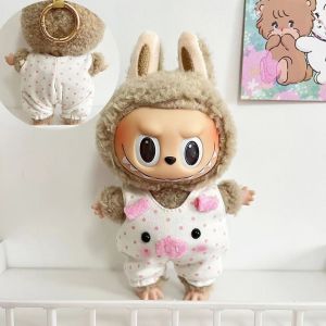 ANQII Thời gian labubu để thư giãn đầy Quần áo búp bê labubu Bông Bánh Macaron labubu Áo khoác có mũ búp bê Nhiều màu Áo búp bê Búp bê labubu